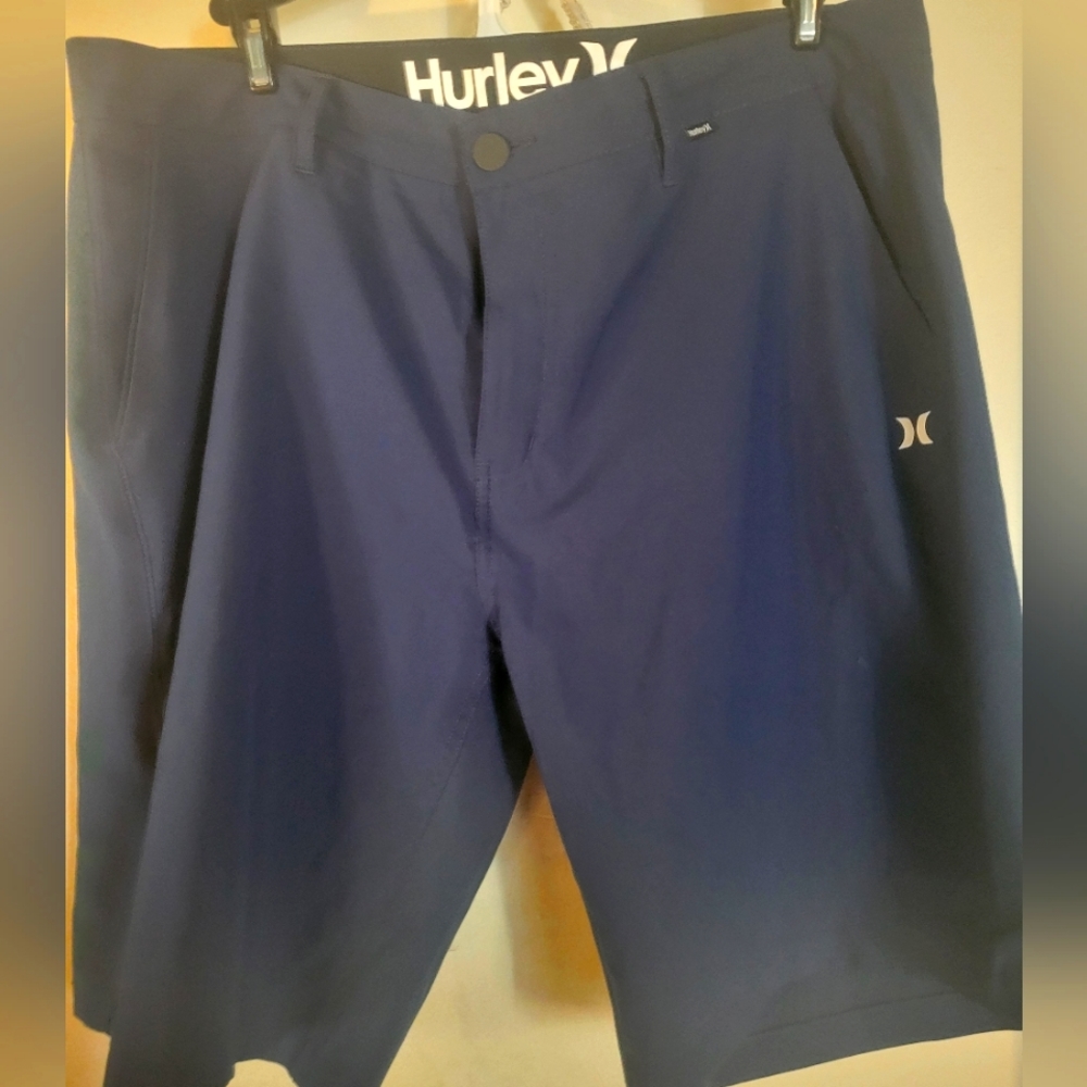 Hurley Hybrid Shorts Mens 38 Navy Blue Quick Dry Poly
